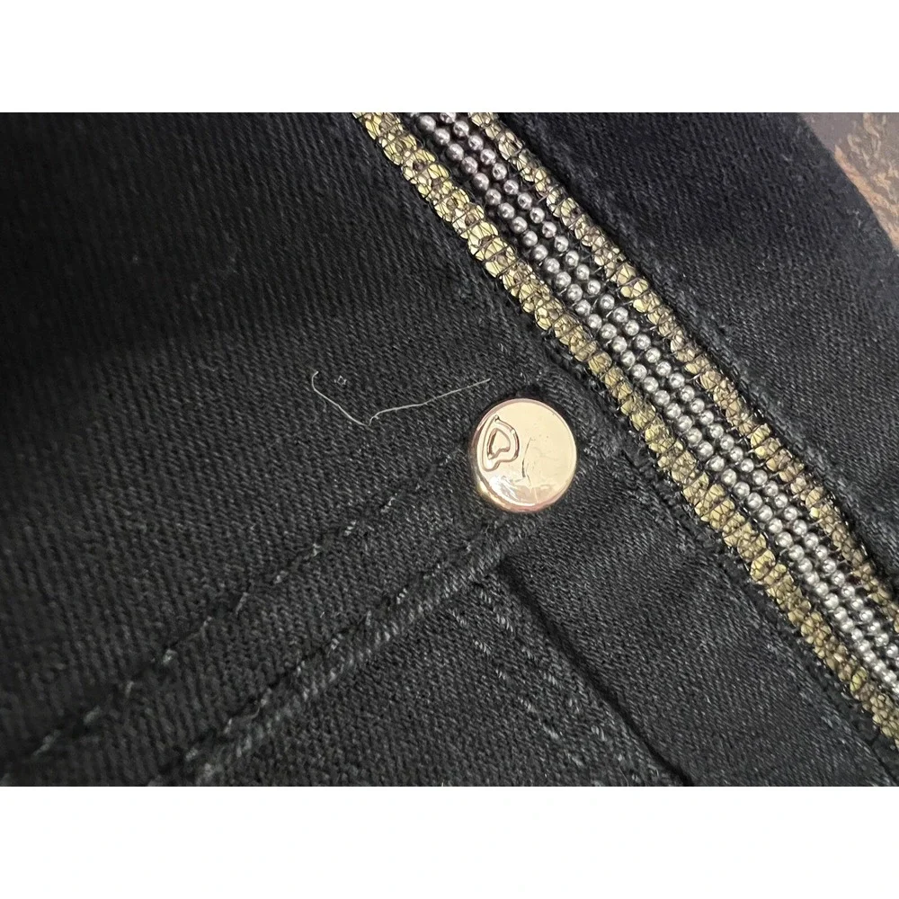 NWT  Toledo|‎ Size 12 | Deep Black W/ Gold Accents |Straight Women's Jeans